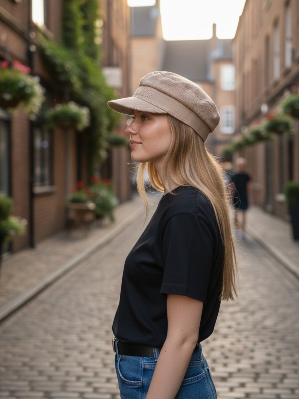 EUC Dior Beige Baker Boy Hat - Picture 3 of 5